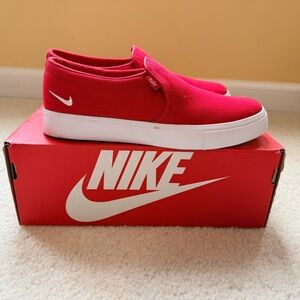 Nike Vibrant Red Canvas Slip-Ons
